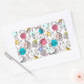 Schattige  eenhoornpatroon rechthoekige sticker (Envelop)