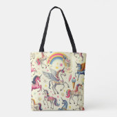  Schattige eenhoornpatroon Tote Bag (Achterkant)