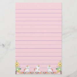 Schattige Eenhoorns en Bloemen Briefpapier