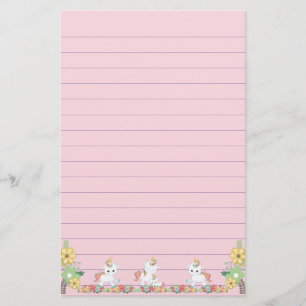 Schattige Eenhoorns en Bloemen Briefpapier