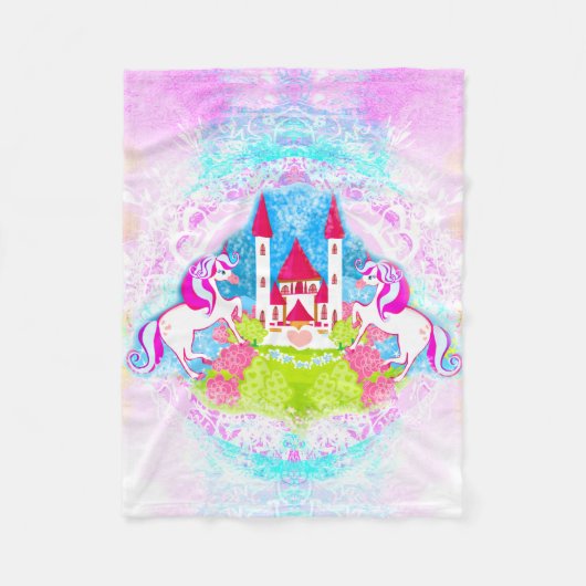 schattige eenhoorns Fleece Blanket Deken (Voorkant)