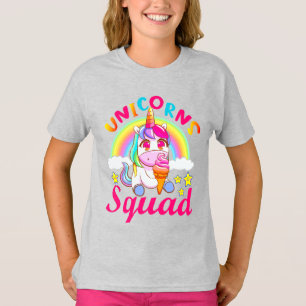 Schattige Eenhoorns Squad Regenboog Ijsje Meisjes T-shirt