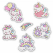 Schattige Eenhoorns Sticker (Voorkant)