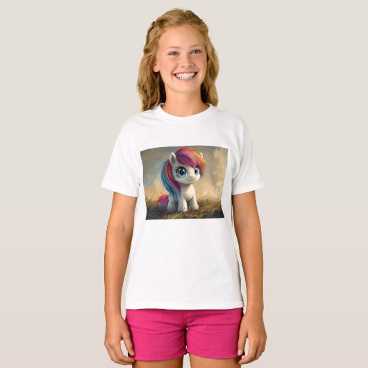 Schattige eenhoornschilderij t-shirt (Voorkant volledig)