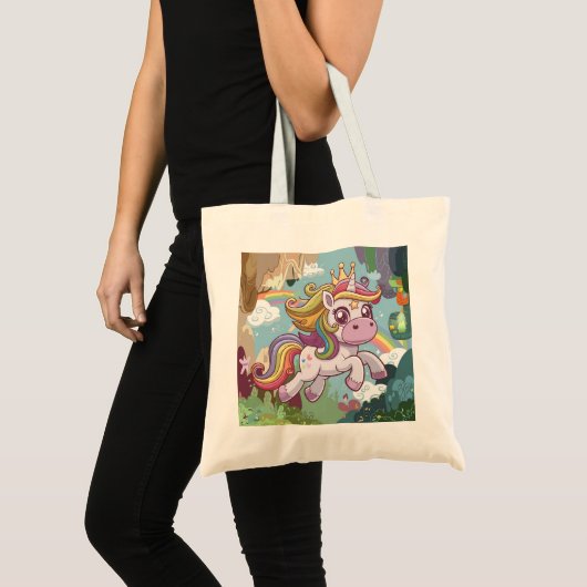 Schattige eenhoornschilderij tote bag (Voorkant (product))