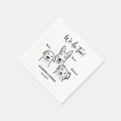 Schattige Eenvoudig 3 Honden Pet Tekening Kunstwer Servet (Hoek)