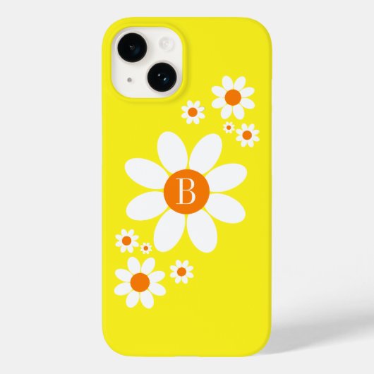 Schattige Eenvoudig Bloemenontwerp Enig Initiaal G Case-Mate iPhone Case (Achterkant)