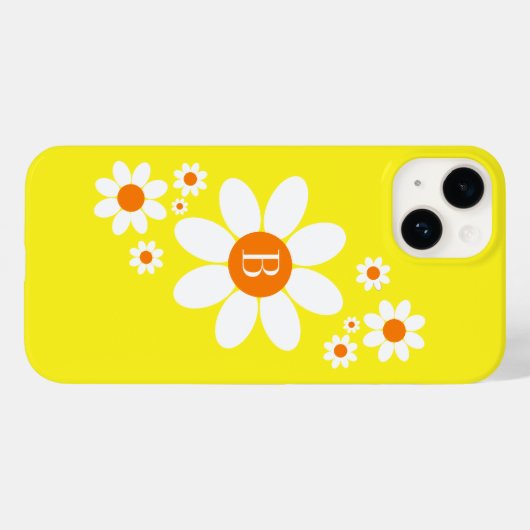 Schattige Eenvoudig Bloemenontwerp Enig Initiaal G Case-Mate iPhone Case (Achterkant (horizontaal))