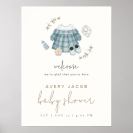 Schattige Eenvoudig Boho Kleding Baby shower Welko Poster