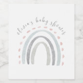 Schattige Eenvoudig Boho Rainbow Meisje Baby showe Wijn Etiket (Enkel label)