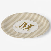 Schattige Eenvoudig Bruin Gestreept Eenvoudig Mini Papieren Bordje (Gekanteld)