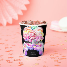 Schattige Eenvoudig Candyland Verjaardag Papieren Bekers