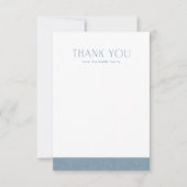Schattige eenvoudig chambray blauw baby shower bedankkaart (Voorkant)