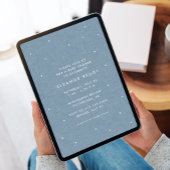 Schattige eenvoudig chambray blauw baby shower kaart