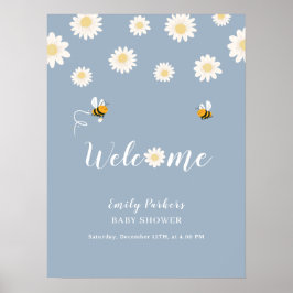 Schattige Eenvoudig Daisy Bloom Baby shower Welkom Poster