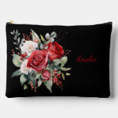 Schattige Eenvoudig Elegant Zwart Met Bloemen Etui (Voorkant)