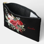Schattige Eenvoudig Elegant Zwart Met Bloemen Etui (Open)