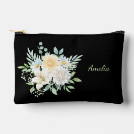Schattige Eenvoudig Elegant Zwart Met Bloemen Etui