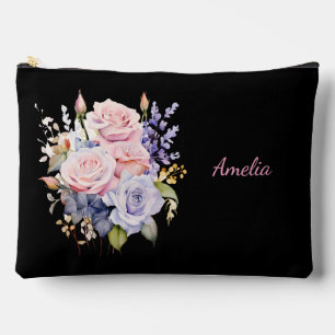 Schattige Eenvoudig Elegant Zwart Met Bloemen Etui