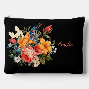 Schattige Eenvoudig Elegant Zwart Met Bloemen Etui