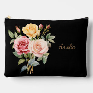 Schattige Eenvoudig Elegant Zwart Met Bloemen Etui