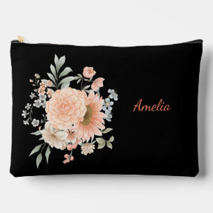 Schattige Eenvoudig Elegant Zwart Met Bloemen Etui