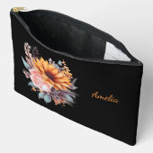 Schattige Eenvoudig Elegant Zwart Met Bloemen Etui (Open)
