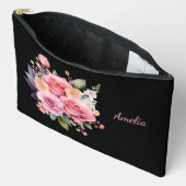 Schattige Eenvoudig Elegant Zwart Met Bloemen Etui (Open)