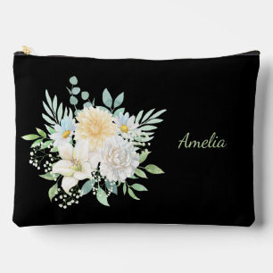 Schattige Eenvoudig Elegant Zwart Met Bloemen Etui