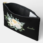 Schattige Eenvoudig Elegant Zwart Met Bloemen Etui (Open)