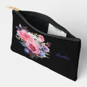 Schattige Eenvoudig Elegant Zwart Met Bloemen Etui (Open)
