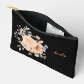 Schattige Eenvoudig Elegant Zwart Met Bloemen Etui (Open)