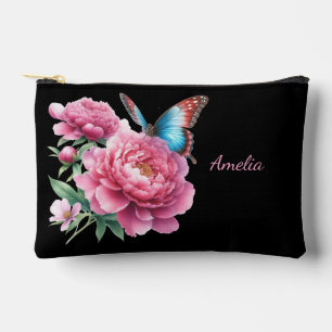 Schattige Eenvoudig Elegant Zwart Met Bloemen Etui