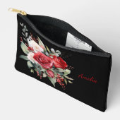 Schattige Eenvoudig Elegant Zwart Met Bloemen Etui (Open)