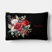 Schattige Eenvoudig Elegant Zwart Met Bloemen Etui (Voorkant)