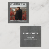 Schattige Eenvoudig en Elegant Bewaar de datumfoto Notitiekaartje (Voorkant / Achterkant)