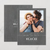 Schattige Eenvoudig en Elegant Bewaar de datumfoto Save The Date (Voorkant / Achterkant)