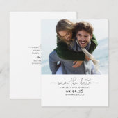 Schattige Eenvoudig en Elegant Bewaar de datumfoto Save The Date (Voorkant / Achterkant)