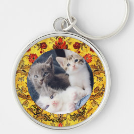 Schattige Eenvoudig Fotocadeau voor Cat Dads Keeps Sleutelhanger
