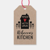 Schattige Eenvoudig Gemaakt Met Liefde Kraft Gift  Cadeaulabel (Achterkant)