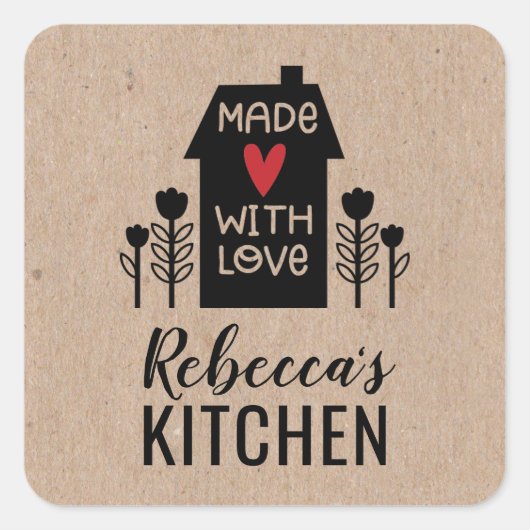 Schattige eenvoudig gemaakt met Love Kraft Vierkante Sticker (Voorkant)