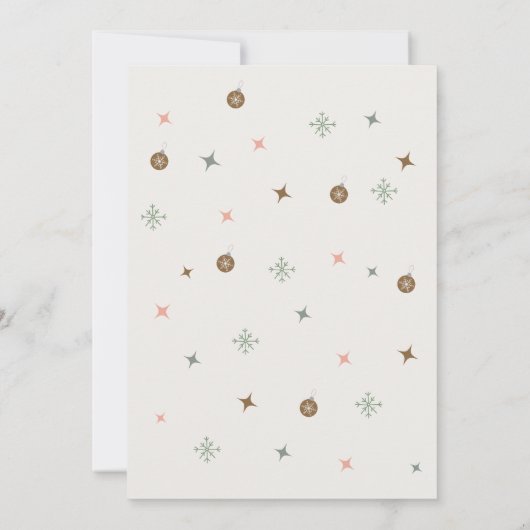 Schattige Eenvoudig Gezellig Winter Roze Groen Ker Kaart (Achterkant)