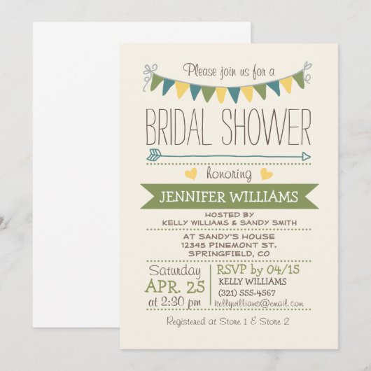 Schattige, eenvoudig, groen, geel, Blauwgroen Vrij Kaart (Voorkant / Achterkant)