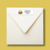 Schattige eenvoudig hamburger retouradres etiket