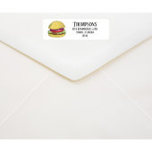 Schattige eenvoudig hamburger retouradres etiket