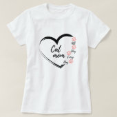 Schattige eenvoudig hart ontwerp vrouwen cat lover t-shirt (Design voorkant)