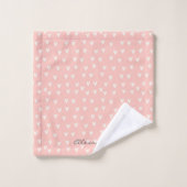 Schattige eenvoudig hartpatroon roze bad handdoek