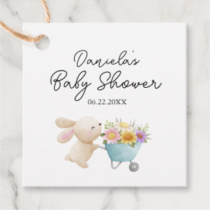 Schattige Eenvoudig Kleine Konijntje Wildbloemen B Bedankjes Labels