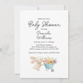 Schattige Eenvoudig Kleine Konijntje Wildbloemen B Kaart (Voorkant)