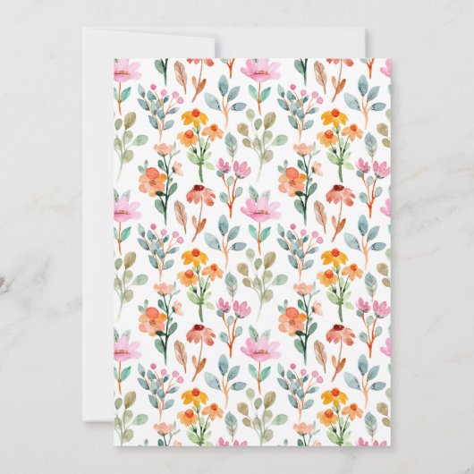 Schattige Eenvoudig Kleine Konijntje Wildbloemen B Kaart (Achterkant)